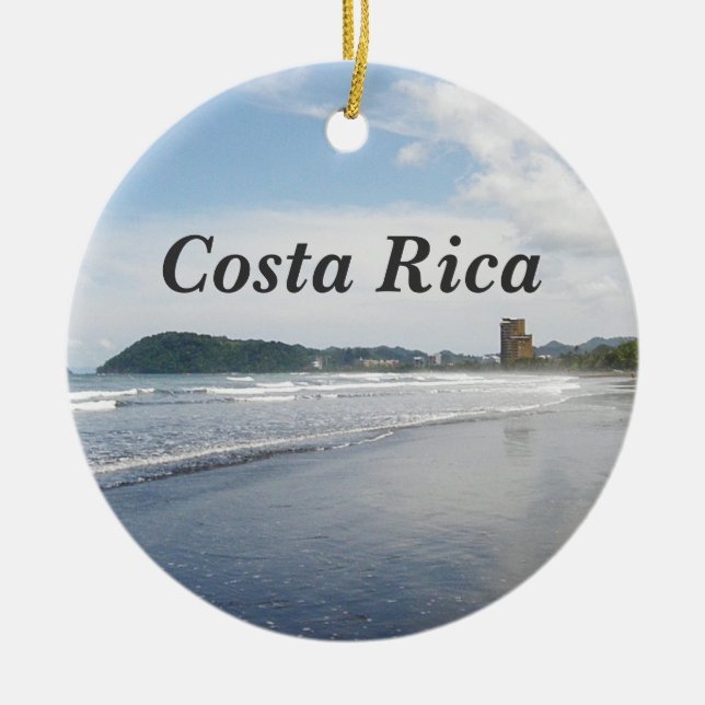 Jaco Beach in Costa Rica Ceramic Tree Decoration (Front)