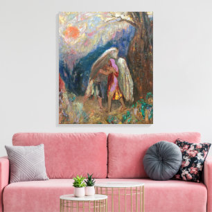 Jacob and the Angel Odilon Redon Canvas Print