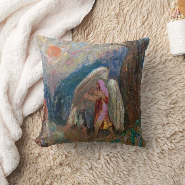 Jacob and the Angel | Odilon Redon | Cushion (Blanket)