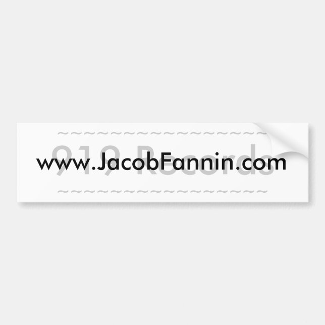 Jacob Fannin Bumper Sticker (Front)