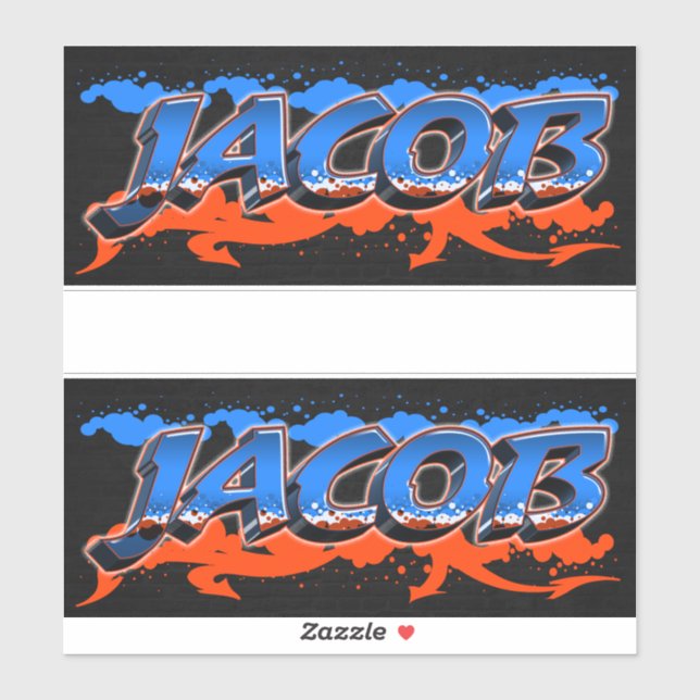Jacob First Name Graffiti Sticker (Sheet)