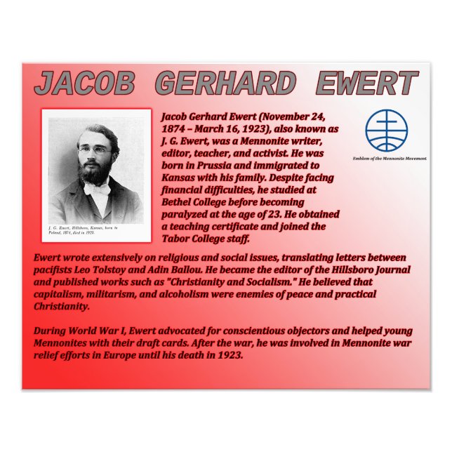Jacob Gerhard Ewert Photo Print (Front)