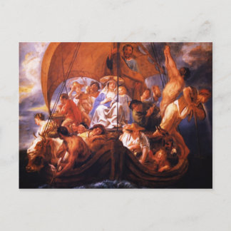 Jacob Jordaens- The Holy Family in a boat Postcard