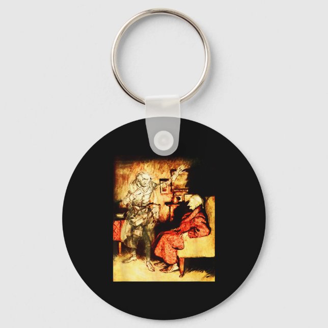 Jacob Marley Ghost Scrooge Bah Humbug Christmas Ca Key Ring (Front)