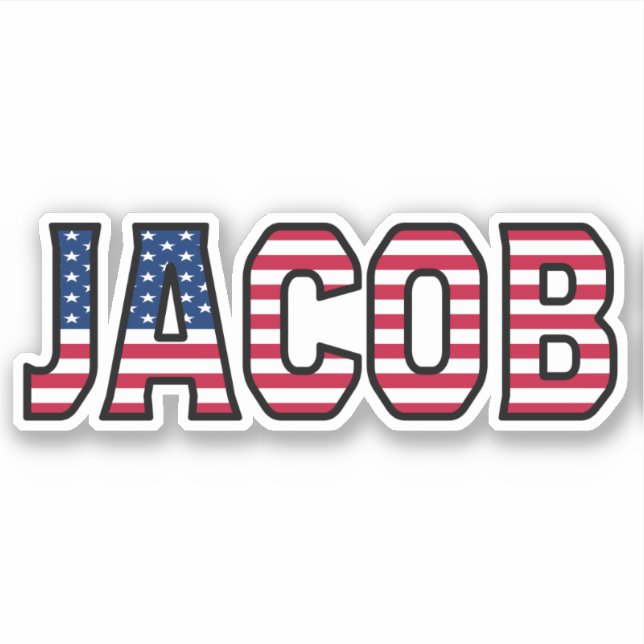 Jacob Name First Name USA Sticker Stickerset (Front)