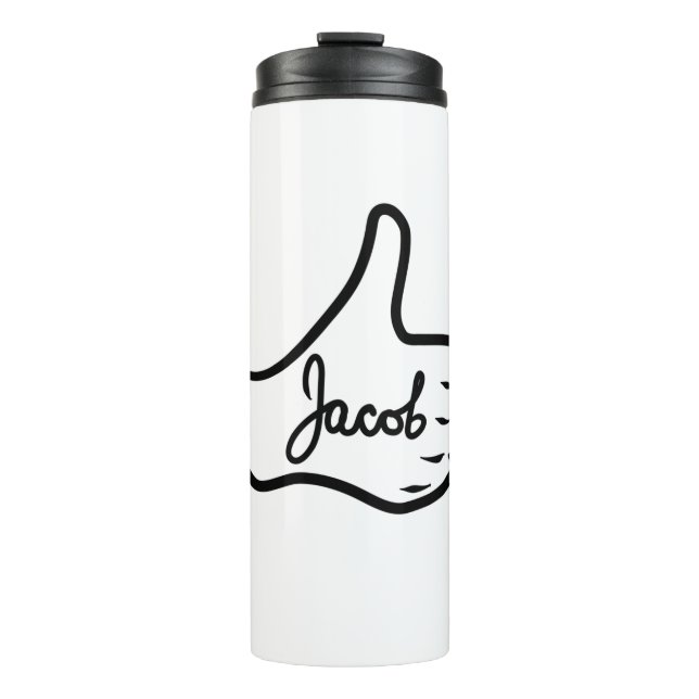 Jacob, name, gift, birthday, man, men, boy, friend thermal tumbler (Front)
