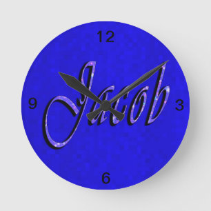 Jacob Name Logo , Round Clock