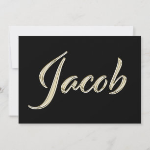 Jacob Name white gold Handwriting Card