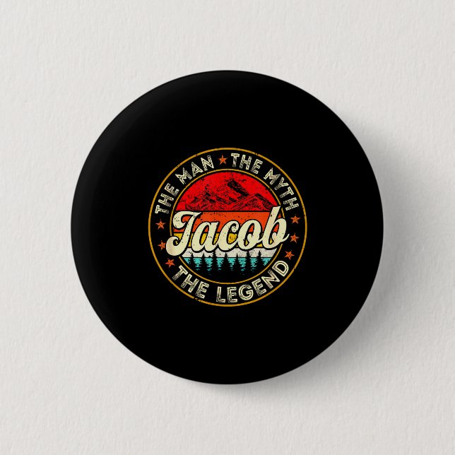 Jacob The Man The Myth The Legend D Name  6 Cm Round Badge (Front)
