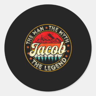 Jacob The Man The Myth The Legend D Name  Classic Round Sticker