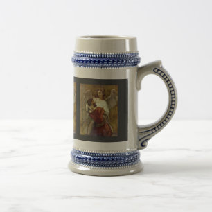 Jacob Wrestling With The Angel By Rembrandt Beer Stein