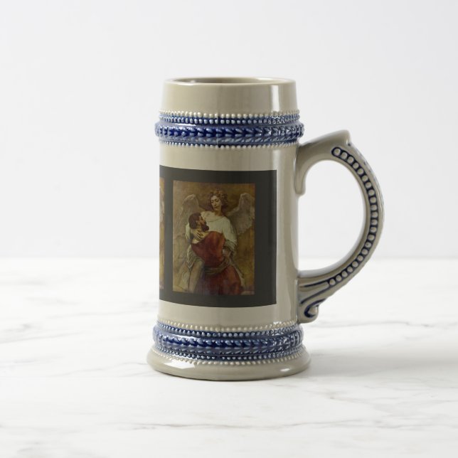 Jacob Wrestling With The Angel By Rembrandt Beer Stein (Right)