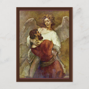 Jacob Wrestling With The Angel By Rembrandt Postcard