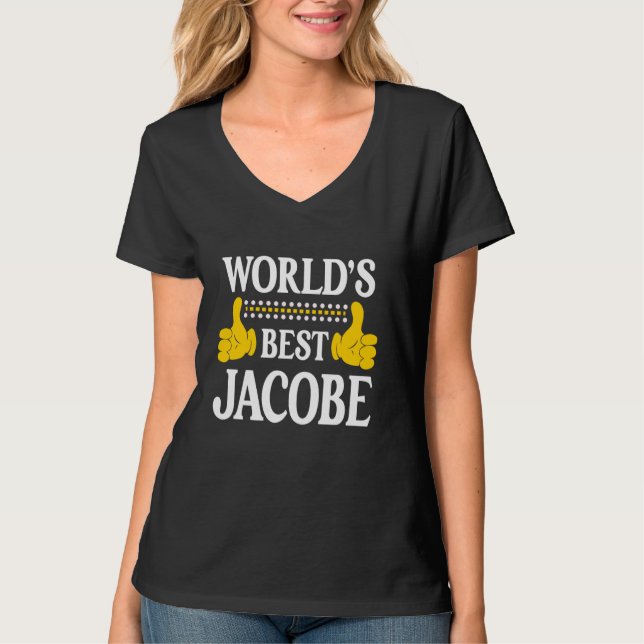 Jacobe Personal Name Funny First Name World's Best T-Shirt (Front)