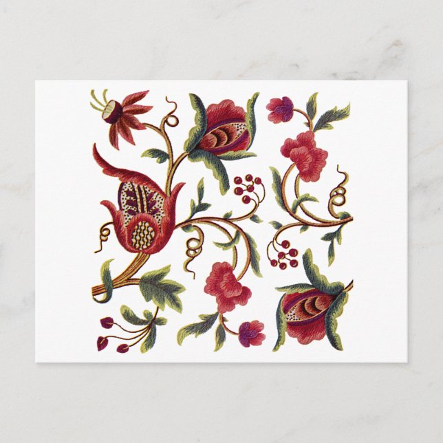 Jacobean Embroidery Postcard (Front)