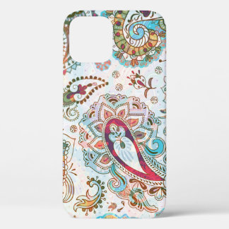 Jacobean Ethnic Floral Pattern iPhone 12 Case