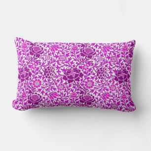 Jacobean Floral, Amethyst Purple and Lilac Lumbar Cushion