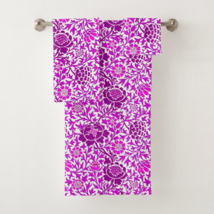 Jacobean Floral, Amethyst Purple & Lilac Bath Towel Set