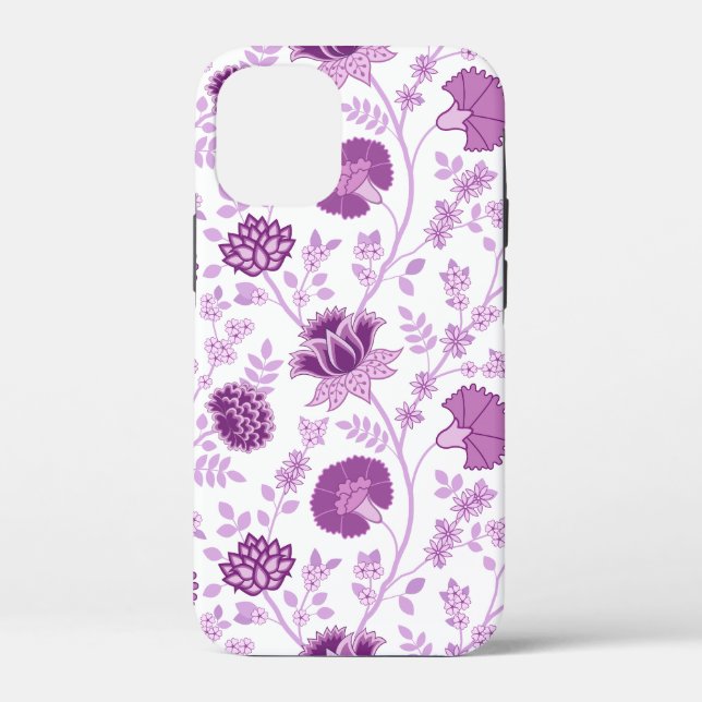 Jacobean Floral Big Pattern Pinks on White Case-Mate iPhone Case (Back)