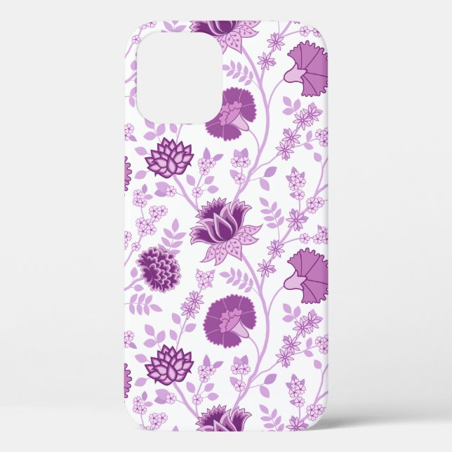Jacobean Floral Big Pattern Pinks on White Case-Mate iPhone Case (Back)
