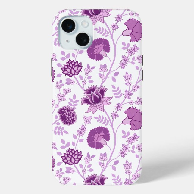 Jacobean Floral Big Pattern Pinks on White Case-Mate iPhone Case (Back)