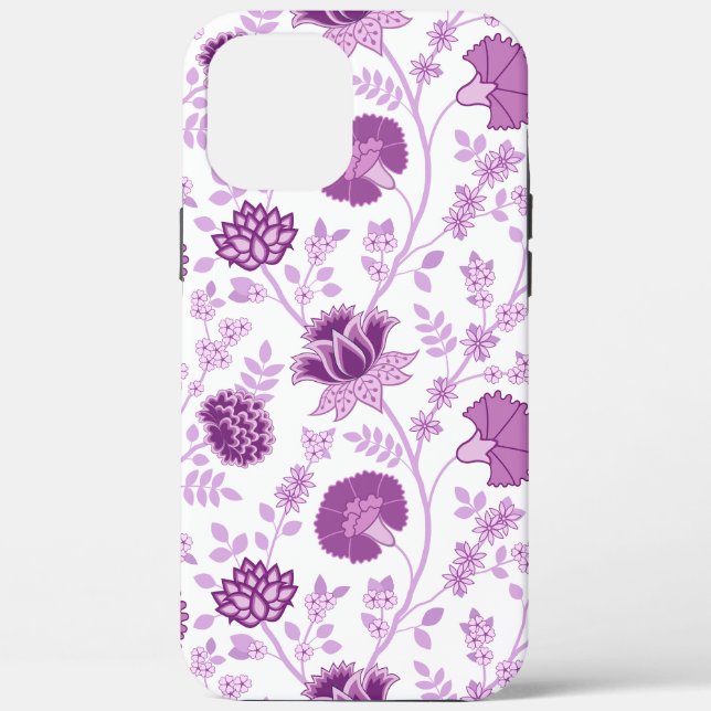 Jacobean Floral Big Pattern Pinks on White Case-Mate iPhone Case (Back)