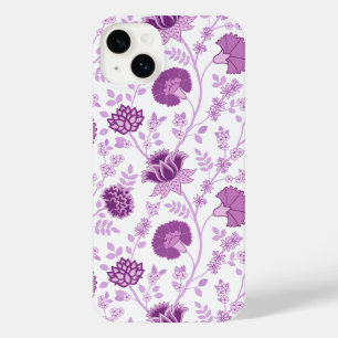 Jacobean Floral Big Pattern Pinks on White iPhone 14 Plus Case