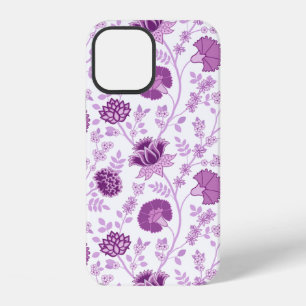 Jacobean Floral Big Pattern Pinks on White iPhone 12 Case