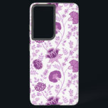 Jacobean Floral Big Pattern Pinks on White Samsung Galaxy Case<br><div class="desc">Jacobean style floral surface pattern design in contrasting pinks on a white background.</div>