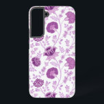 Jacobean Floral Big Pattern Pinks on White Samsung Galaxy Case<br><div class="desc">Jacobean style floral surface pattern design in contrasting pinks on a white background.</div>
