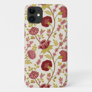 Jacobean Floral Big Pattern Reds Pinks Gold Cream Case-Mate iPhone Case