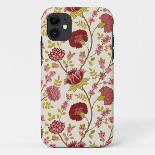 Jacobean Floral Big Pattern Reds Pinks Gold Cream Case-Mate iPhone Case
