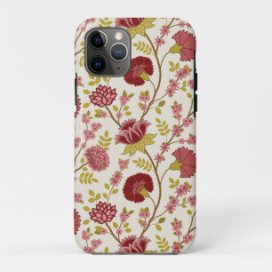 Jacobean Floral Big Pattern Reds Pinks Gold Cream Case-Mate iPhone Case