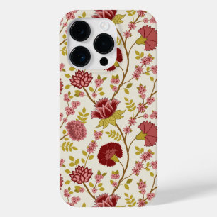 Jacobean Floral Big Pattern Reds Pinks Gold Cream Case-Mate iPhone 14 Pro Case