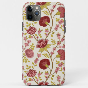 Jacobean Floral Big Pattern Reds Pinks Gold Cream Case-Mate iPhone Case