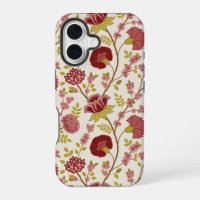 Jacobean Floral Big Pattern Reds Pinks Gold Cream