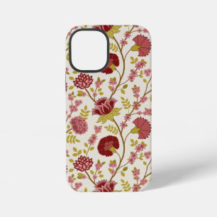 Jacobean Floral Big Pattern Reds Pinks Gold Cream iPhone 12 Mini Case