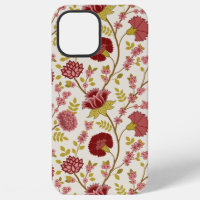 Jacobean Floral Big Pattern Reds Pinks Gold Cream