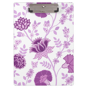 Jacobean Floral Lg Pattern Pinks on White Clipboard