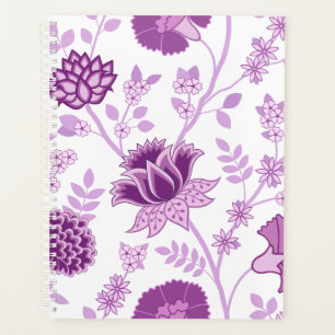 Jacobean Floral Lg Pattern Pinks on White Planner