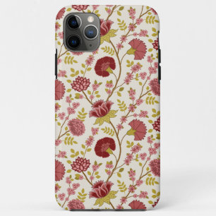 Jacobean Floral Pattern Reds Pinks Gold Cream Case-Mate iPhone Case