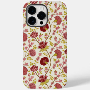 Jacobean Floral Pattern Reds Pinks Gold Cream Case-Mate iPhone 14 Pro Max Case