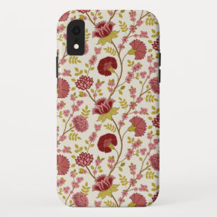 Jacobean Floral Pattern Reds Pinks Gold Cream Case-Mate iPhone Case