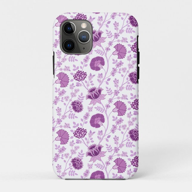 Jacobean Floral Repeat Pattern Pinks on White Case-Mate iPhone Case (Back)