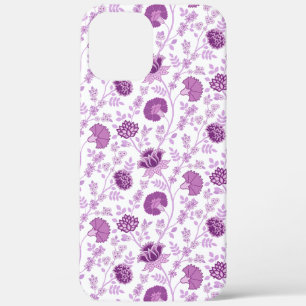 Jacobean Floral Repeat Pattern Pinks on White iPhone 12 Pro Max Case