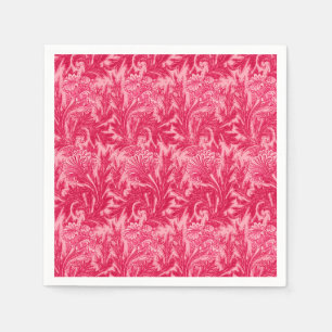 Jacobean Flower Damask, Fuchsia and Light Pink Napkin