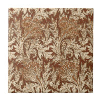 Jacobean Flower Damask, Taupe Tan and Cream