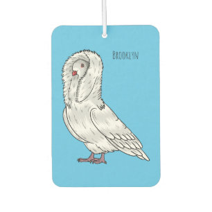 Jacobin pigeon bird cartoon illustration car air freshener