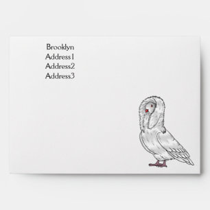 Jacobin pigeon bird cartoon illustration envelope