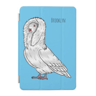Jacobin pigeon bird cartoon illustration  iPad mini cover